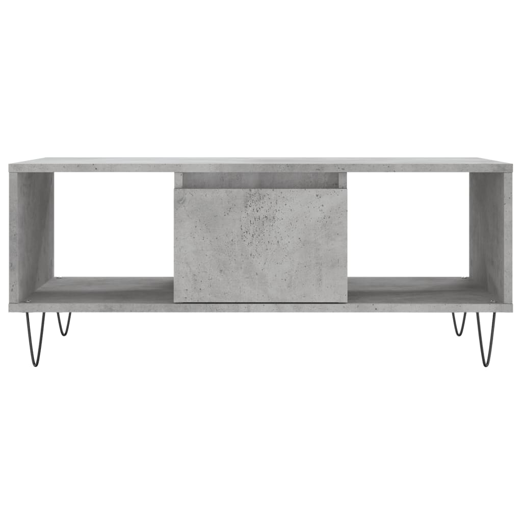 Tavolino Salotto Grigio Cemento 90x50x36,5 cm Legno Multistrato 830592