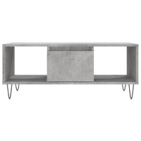 Tavolino Salotto Grigio Cemento 90x50x36,5 cm Legno Multistrato 830592