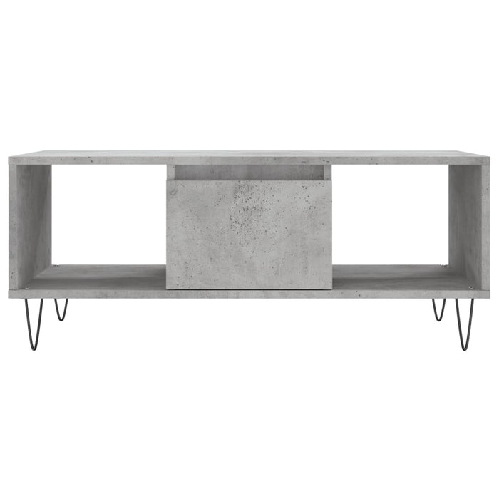 Tavolino Salotto Grigio Cemento 90x50x36,5 cm Legno Multistrato 830592