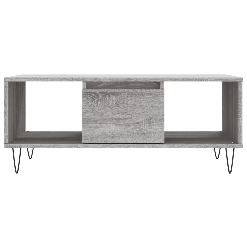 Tavolino Salotto Grigio Sonoma 90x50x36,5 cm Legno Multistrato 830594