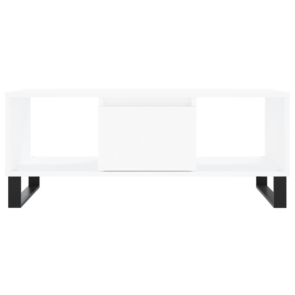 Tavolino da Salotto Bianco 90x50x36,5 cm in Legno Multistrato 830596