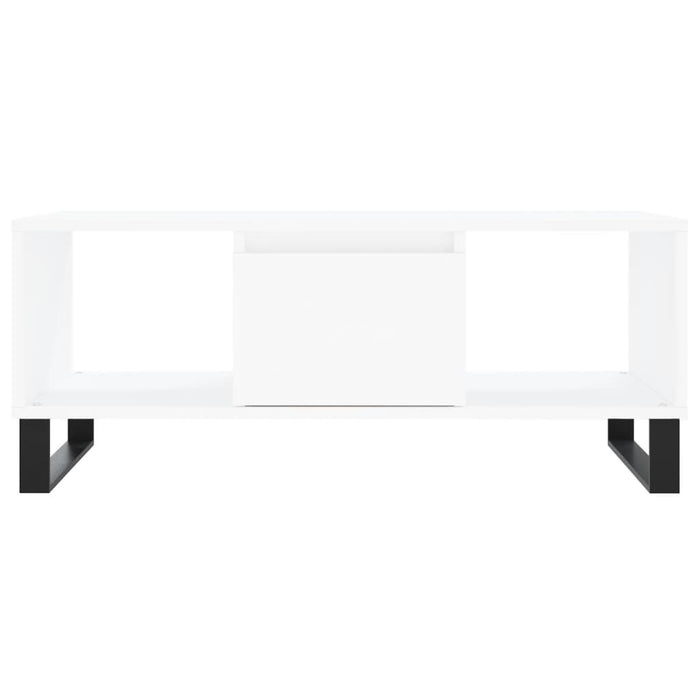 Tavolino da Salotto Bianco 90x50x36,5 cm in Legno Multistrato 830596