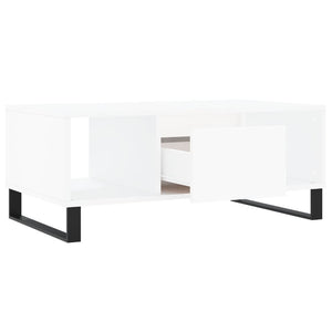 Tavolino da Salotto Bianco 90x50x36,5 cm in Legno Multistrato 830596