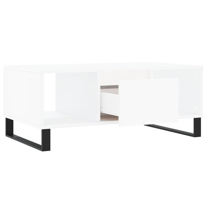 Tavolino da Salotto Bianco 90x50x36,5 cm in Legno Multistrato 830596