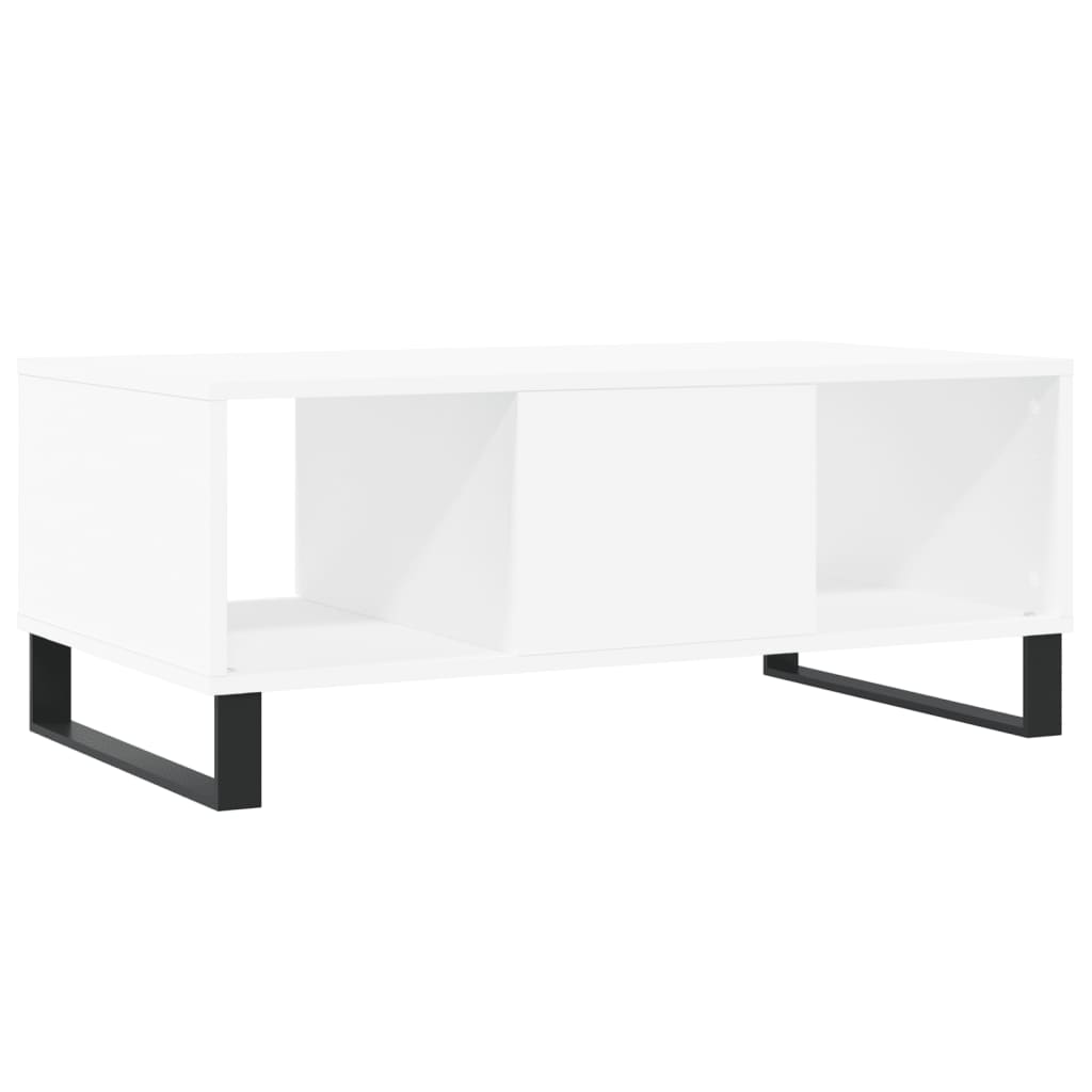 Tavolino da Salotto Bianco 90x50x36,5 cm in Legno Multistrato 830596