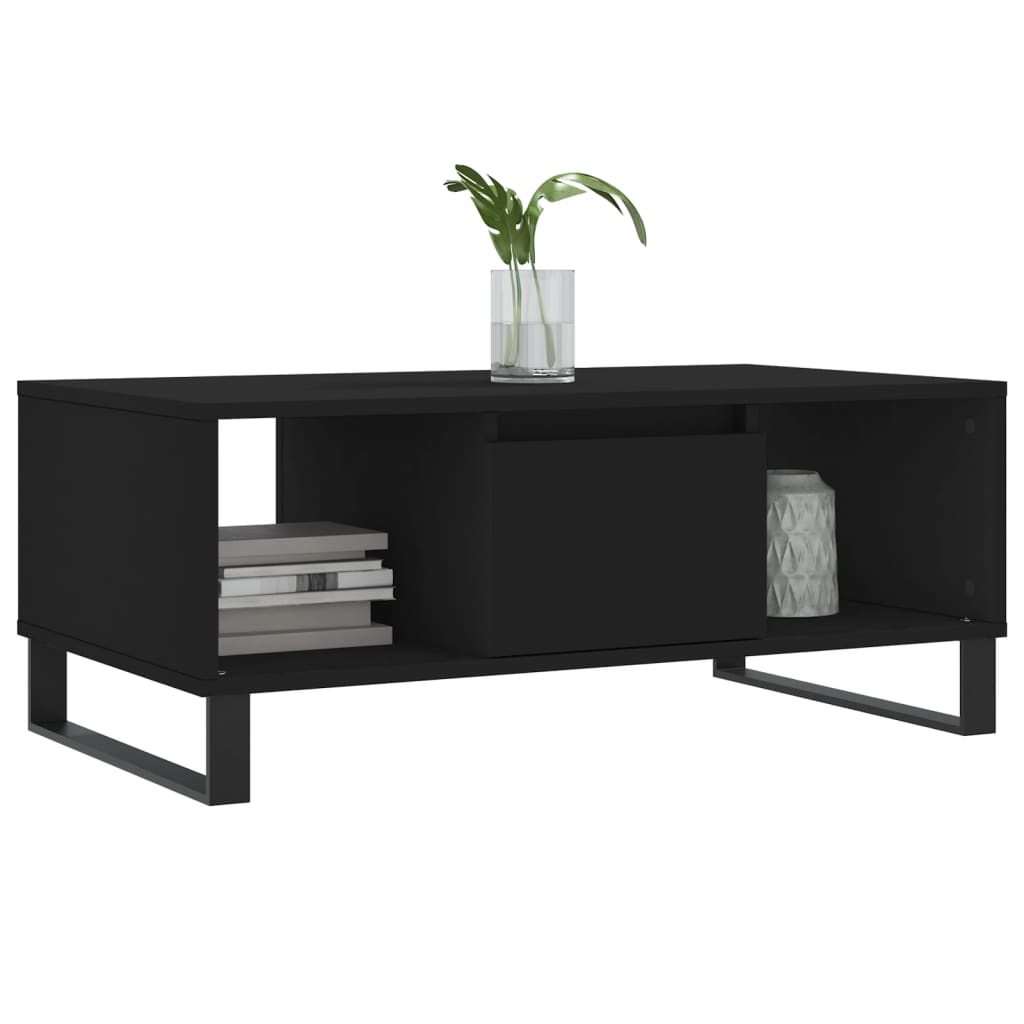 Tavolino da Salotto Nero 90x50x36,5 cm in Legno Multistratocod mxl 94802