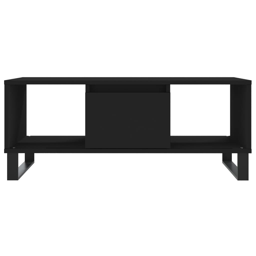 Tavolino da Salotto Nero 90x50x36,5 cm in Legno Multistrato 830597