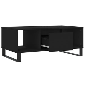Tavolino da Salotto Nero 90x50x36,5 cm in Legno Multistrato 830597