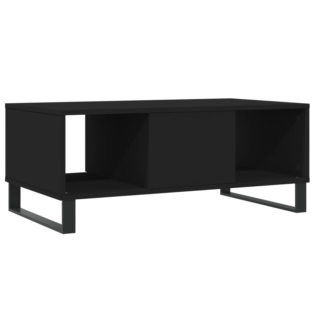 Tavolino da Salotto Nero 90x50x36,5 cm in Legno Multistrato 830597