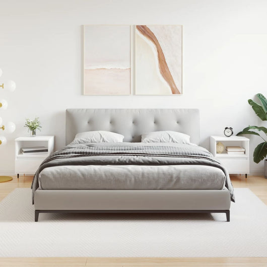 Comodini 2pz Bianchi 40x35x50 cm in Legno Multistrato 830605