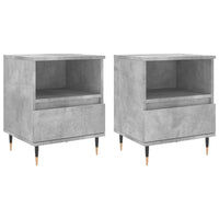 Comodini 2pz Grigio Cemento 40x35x50 cm in Legno Multistrato 830613