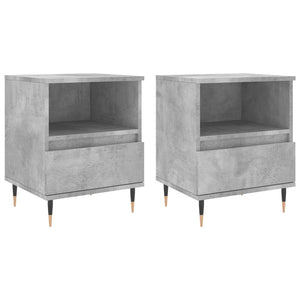 Comodini 2pz Grigio Cemento 40x35x50 cm in Legno Multistrato 830613