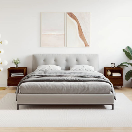 Comodini 2pz Rovere Marrone 40x35x50 cm in Legno Multistrato 830619