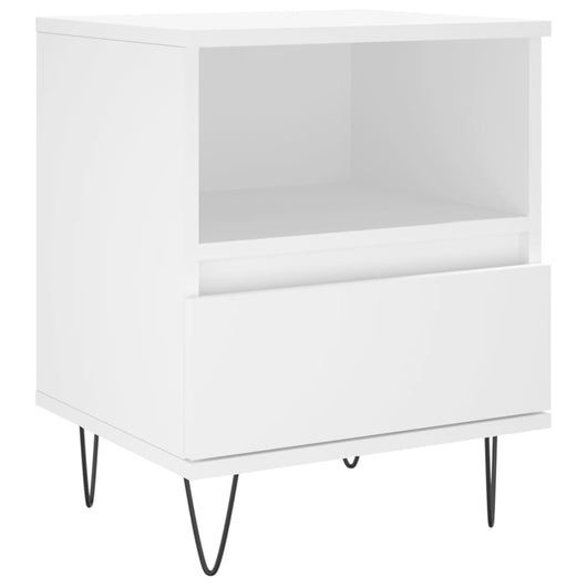 Comodino Bianco 40x35x50 cm in Legno Multistrato 830620
