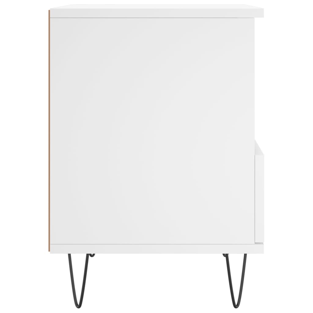 Comodino Bianco 40x35x50 cm in Legno Multistrato 830620
