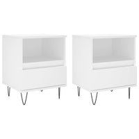 Comodini 2pz Bianchi 40x35x50 cm in Legno Multistratocod mxl 126451