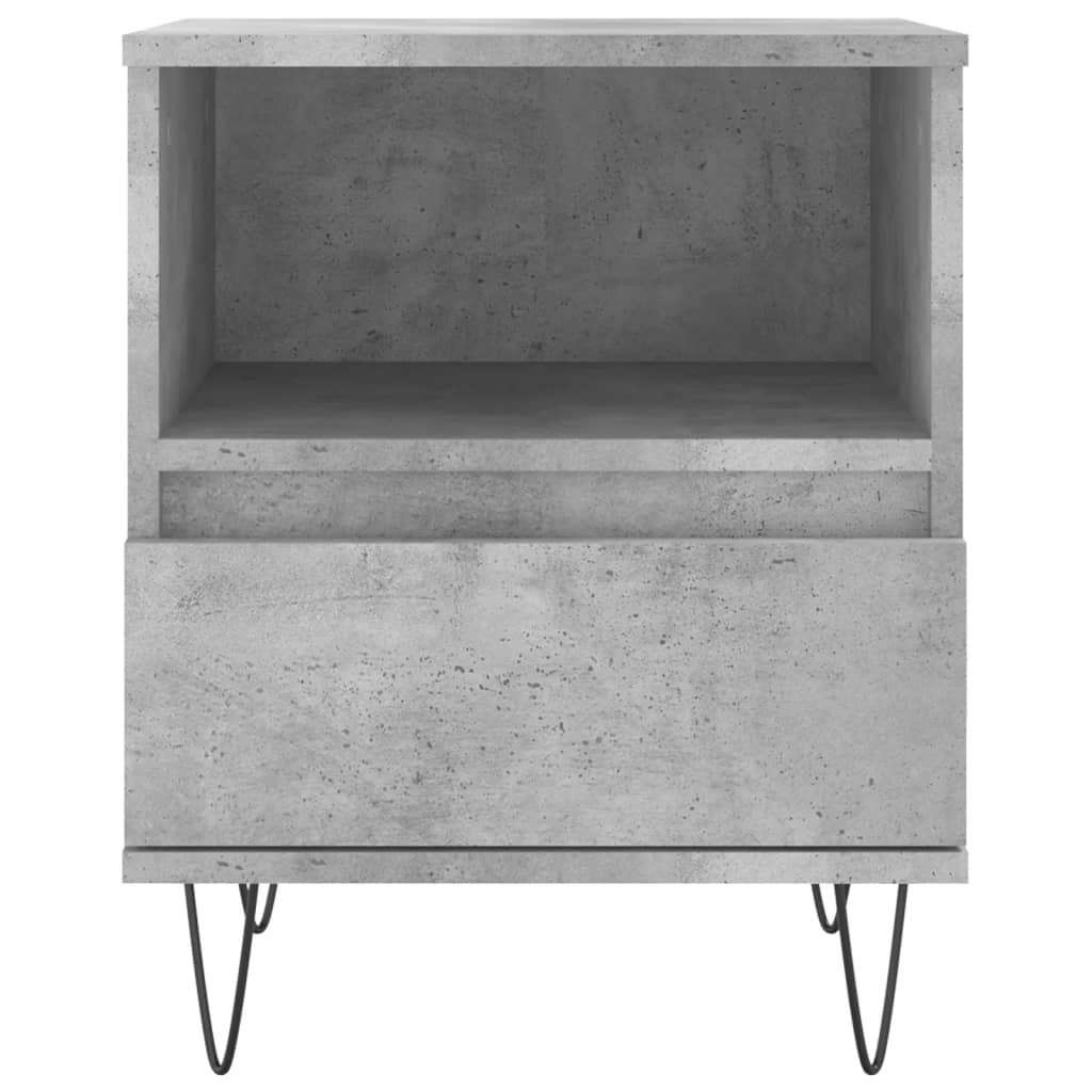 Comodino Grigio Cemento 40x35x50 cm in Legno Multistrato 830628
