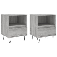 Comodini 2pz Grigio Sonoma 40x35x50 cm in Legno Multistrato 830633