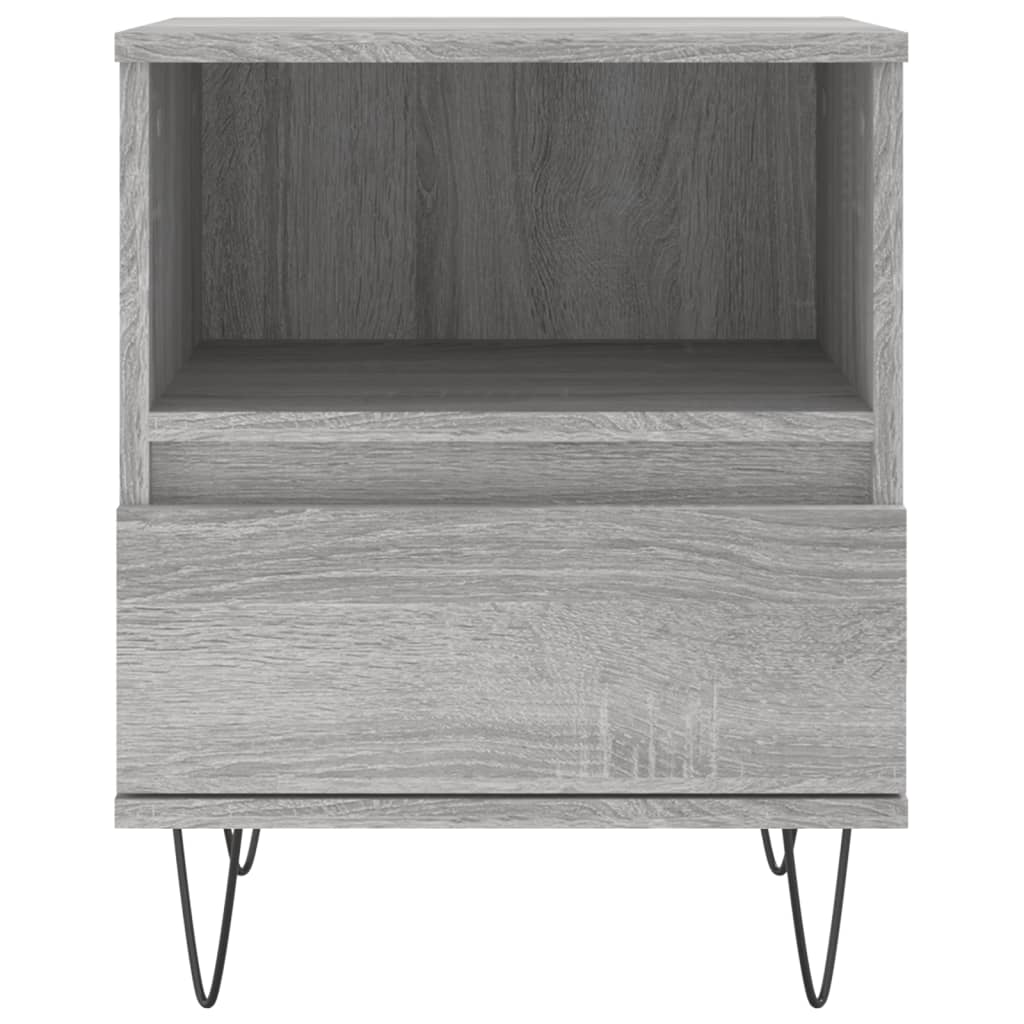 Comodini 2pz Grigio Sonoma 40x35x50 cm in Legno Multistrato 830633