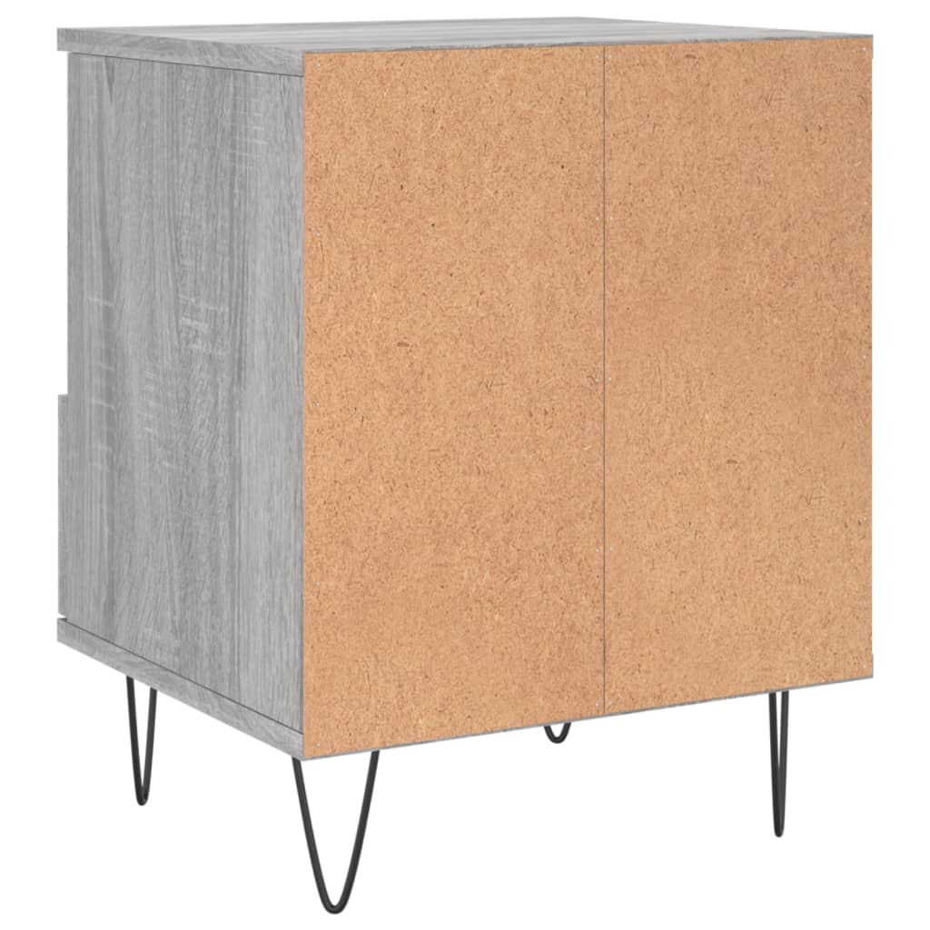 Comodini 2pz Grigio Sonoma 40x35x50 cm in Legno Multistrato 830633