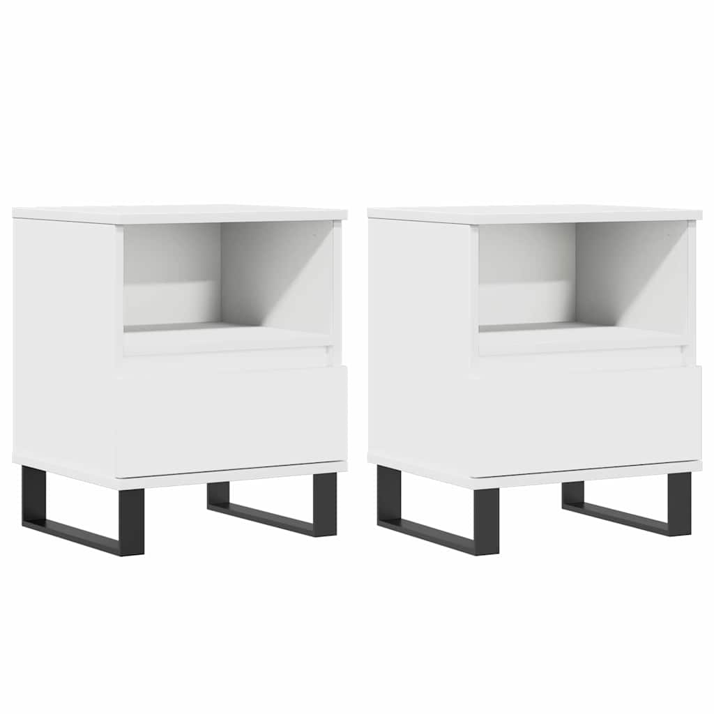 Comodini 2pz Bianchi 40x35x50 cm in Legno Multistratocod mxl 126456