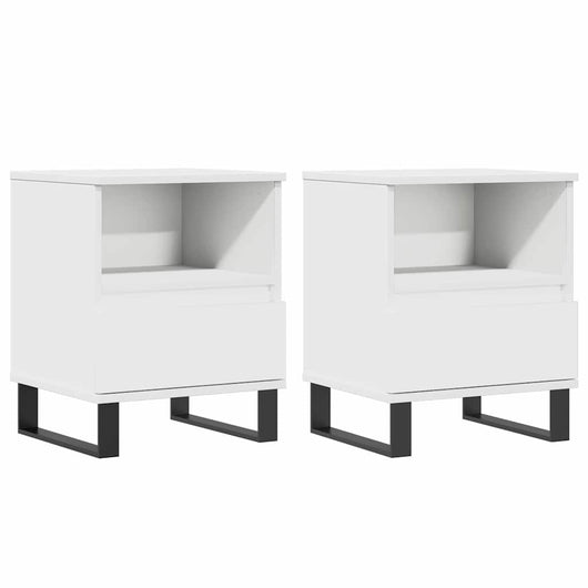 Comodini 2pz Bianchi 40x35x50 cm in Legno Multistratocod mxl 126456