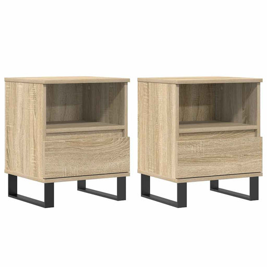 Comodini 2pz-Set di 2 Tavolino da notte Rovere Sonoma 40x35x50 cm in Legno Multistrato 310359