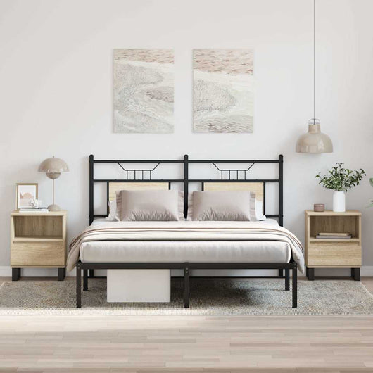 Comodini 2pz-Set di 2 Tavolino da notte Rovere Sonoma 40x35x50 cm in Legno Multistrato 310359