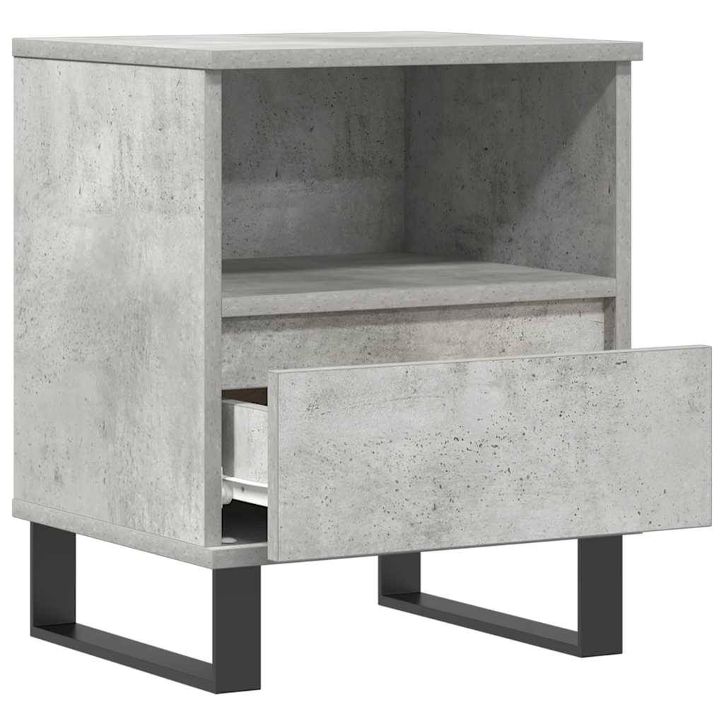 Comodini 2pz Grigio Cemento 40x35x50 cm in Legno Multistrato 830645
