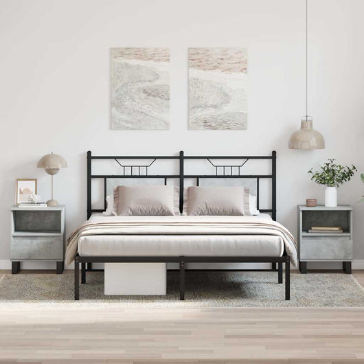 Comodini 2pz Grigio Cemento 40x35x50 cm in Legno Multistrato 830645