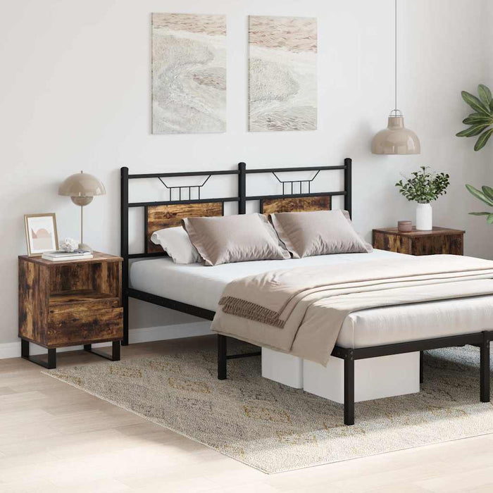 Comodini 2pz-Set di 2 Tavolino da notte Rovere Fumo 40x35x50 cm in Legno Multistrato 580769