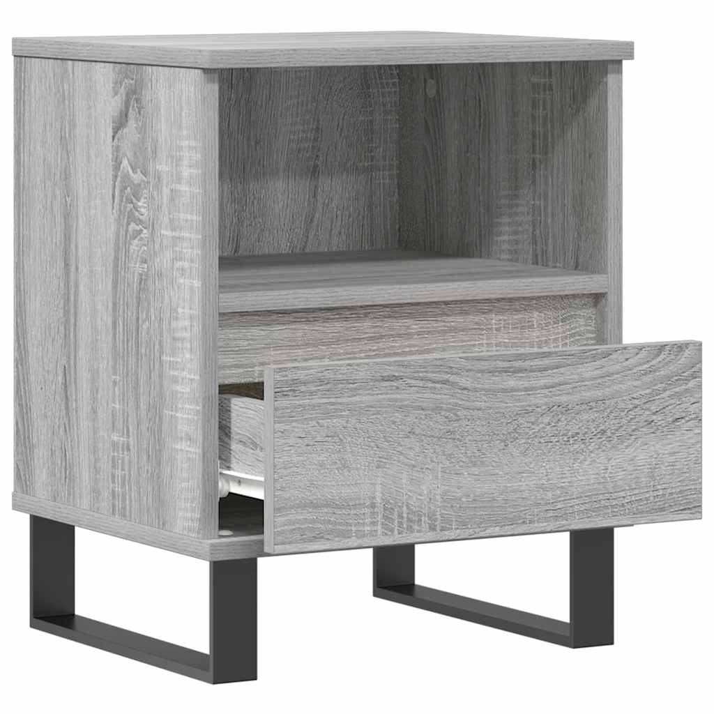 Comodino Grigio Sonoma 40x35x50 cm in Legno Multistrato 830648