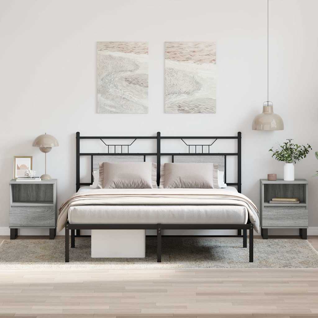 Comodini 2pz Grigio Sonoma 40x35x50 cm in Legno Multistrato 830649