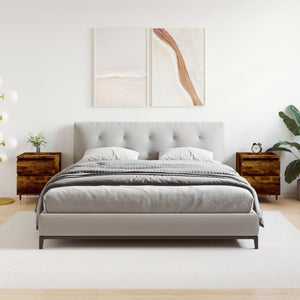 Comodini 2pz Rovere Fumo 40x35x50 cm in Legno Multistrato 830663