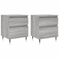 Comodini 2pz Grigio Sonoma 40x35x50 cm in Legno Multistrato 830665