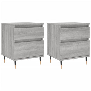 Comodini 2pz Grigio Sonoma 40x35x50 cm in Legno Multistrato 830665