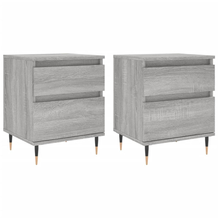 Comodini 2pz Grigio Sonoma 40x35x50 cm in Legno Multistrato 830665