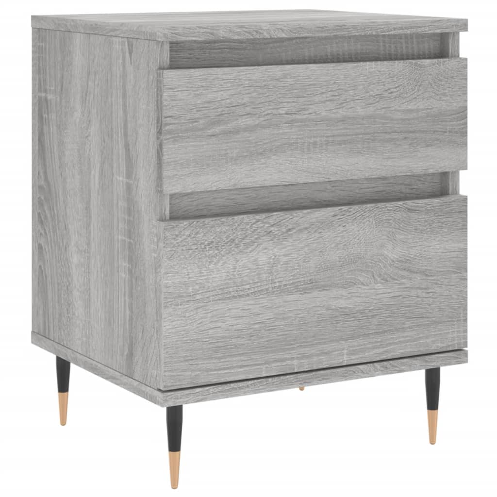 Comodini 2pz Grigio Sonoma 40x35x50 cm in Legno Multistrato 830665