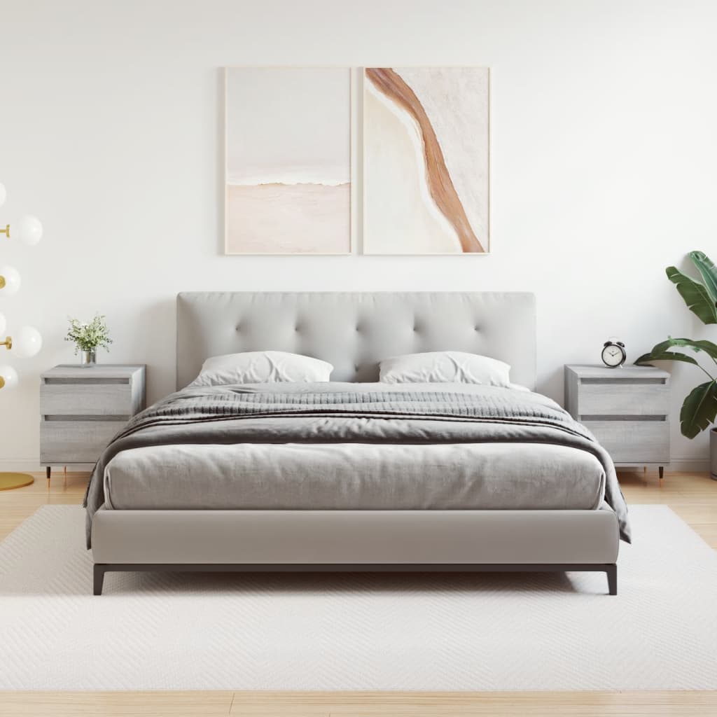 Comodini 2pz Grigio Sonoma 40x35x50 cm in Legno Multistrato 830665