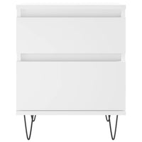 Comodini 2pz Bianchi 40x35x50 cm in Legno Multistrato