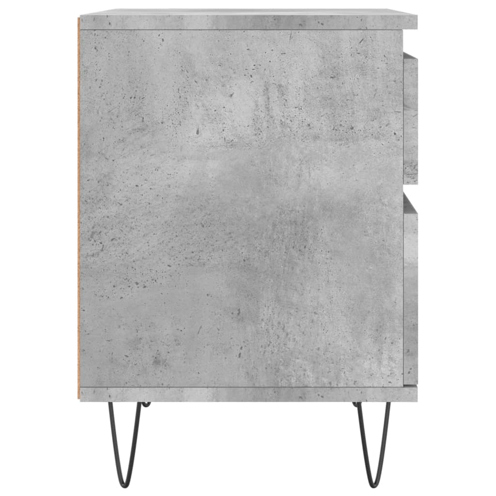 Comodini 2pz Grigio Cemento 40x35x50 cm in Legno Multistrato 830677