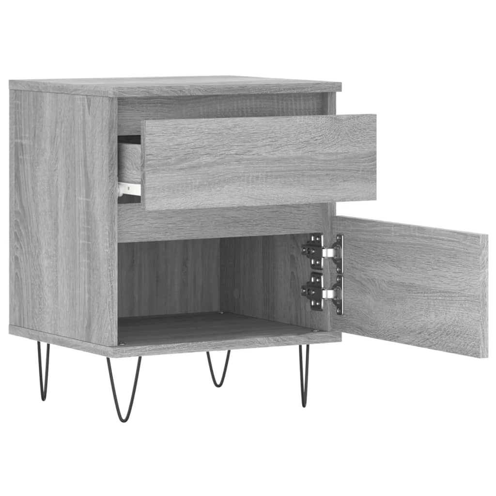 Comodini 2pz-Set di 2 Tavolino da notte Grigio Sonoma 40x35x50 cm in Legno Multistrato 939873