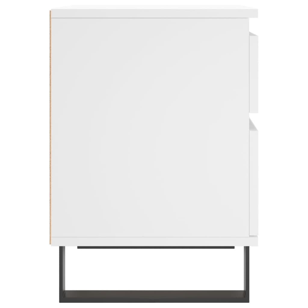 Comodini 2pz Bianchi 40x35x50 cm in Legno Multistrato 830685