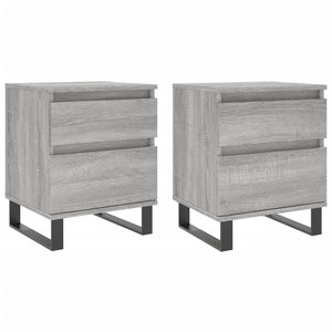 Comodini 2pz Grigio Sonoma 40x35x50 cm in Legno Multistrato 830697