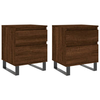 Comodini 2pz-Set di 2 Tavolino da notte Rovere Marrone 40x35x50 cm in Legno Multistrato 272391