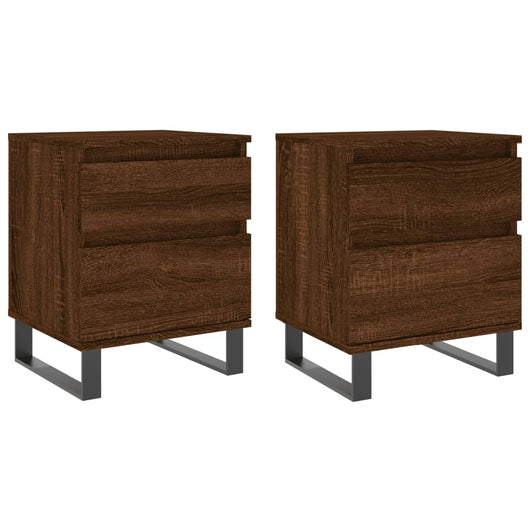 Comodini 2pz-Set di 2 Tavolino da notte Rovere Marrone 40x35x50 cm in Legno Multistrato 272391