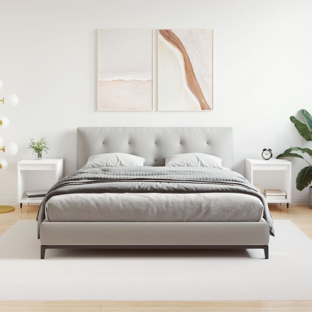 Comodini 2pz Bianchi 40x35x50 cm in Legno Multistrato 830701