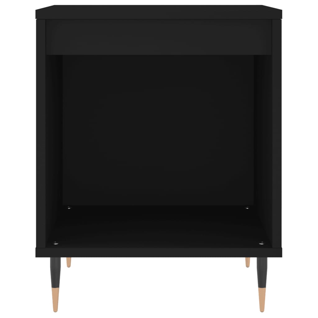 Comodino Nero 40x35x50 cm in Legno Multistrato 830702