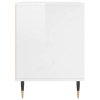 Comodino Bianco Lucido 40x35x50 cm in Legno Multistrato 830704