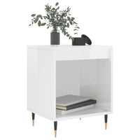Comodini 2pz Bianco Lucido 40x35x50 cm in Legno Multistrato 830705